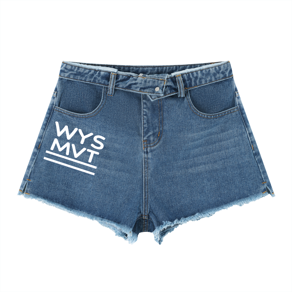 Women’s Vintage Wash High Rise Denim Shorts (WYS Logo)