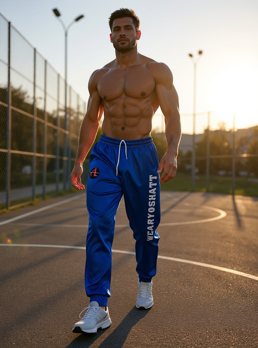 Blue White Letter Jogger