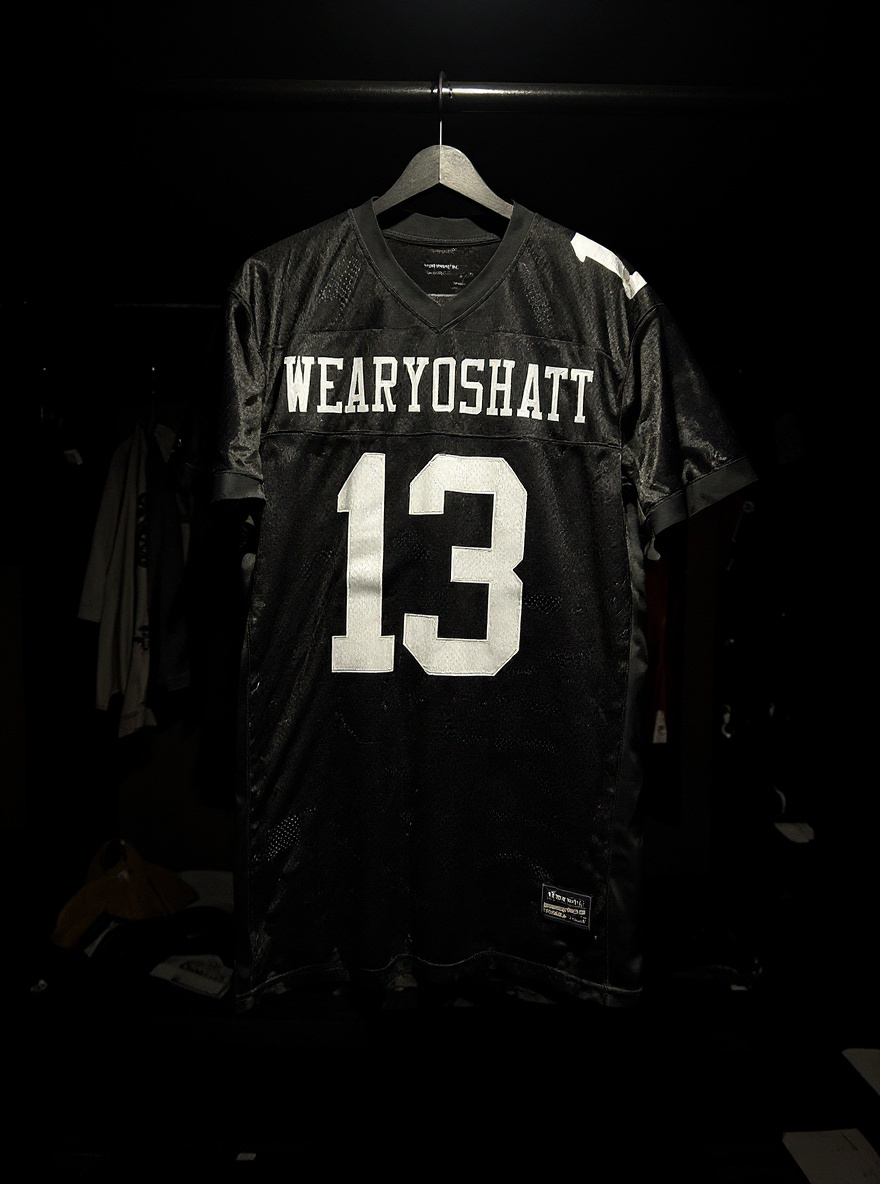 Black with White Letters Football Jersey #13