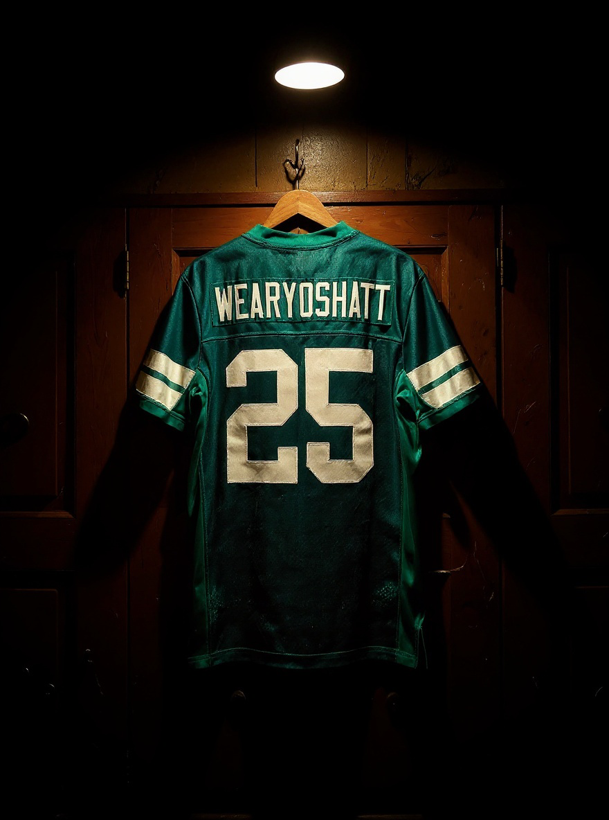 Green White Letter football Jersey