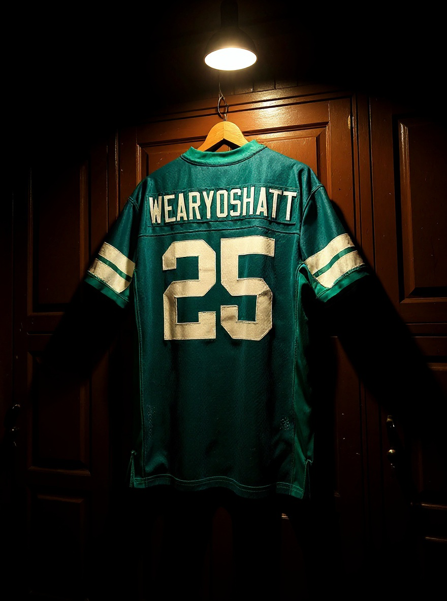 Green White Letter football Jersey