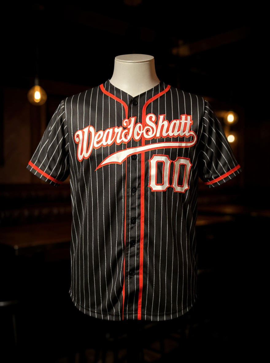 Baseball Jersey Black White Red