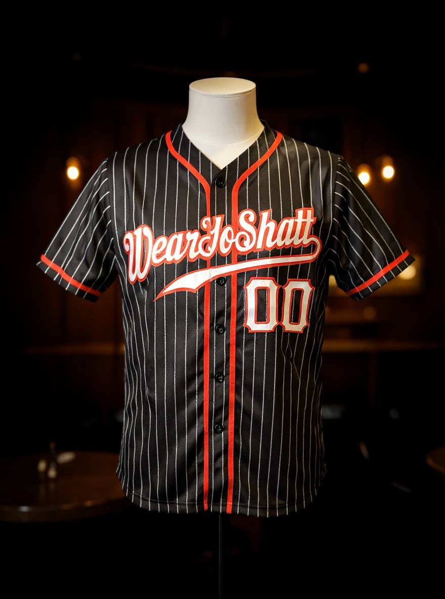 Baseball Jersey Black White Red