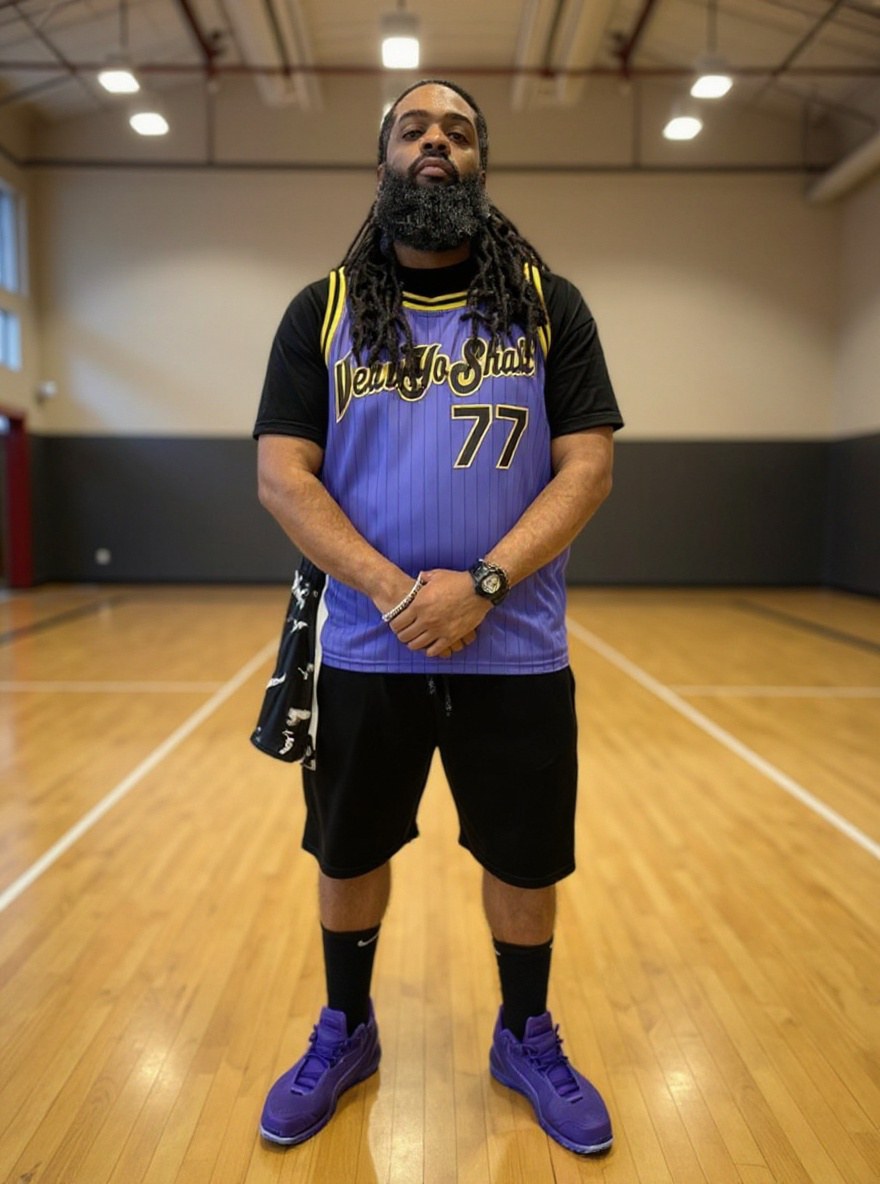 Basketball Jersey Purple Gold Black