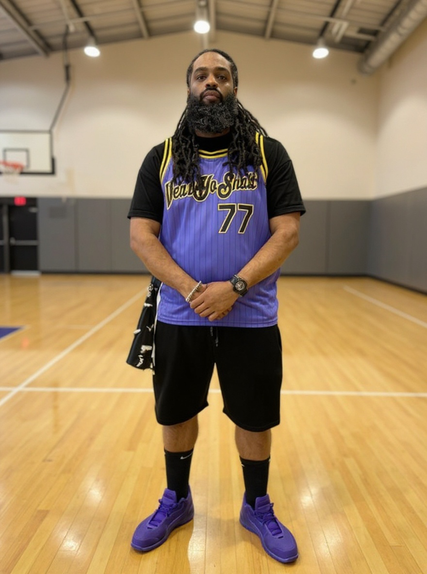 Basketball Jersey Purple Gold Black