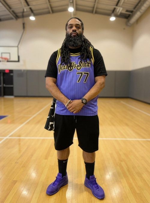 Basketball Jersey Purple Gold Black