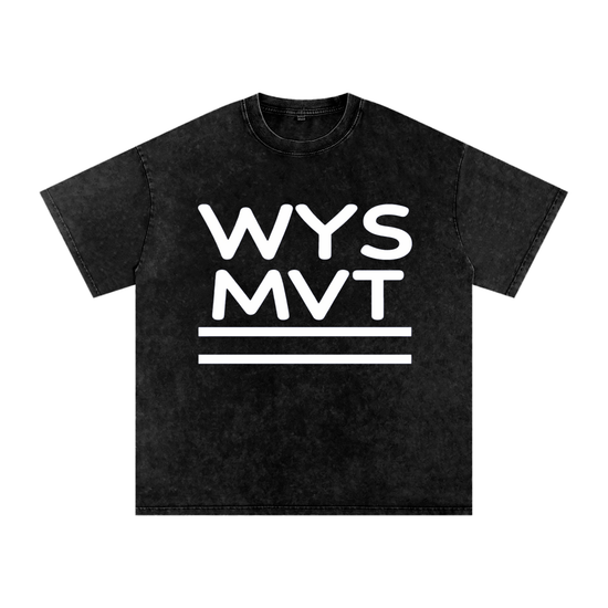Snow Washed Oversized Cotton T-Shirt WearYoShatt Movement Logo