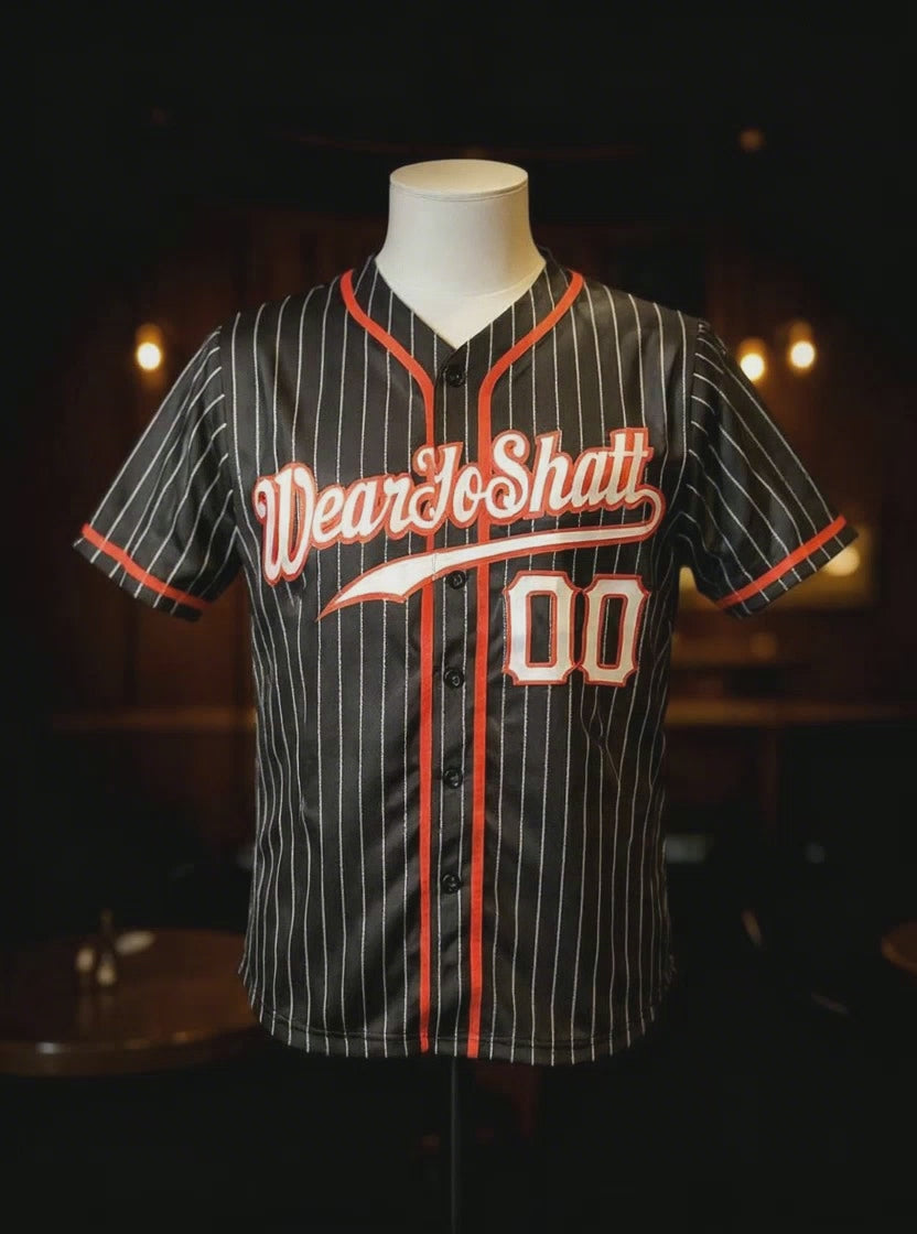 Baseball Jersey Black White Red