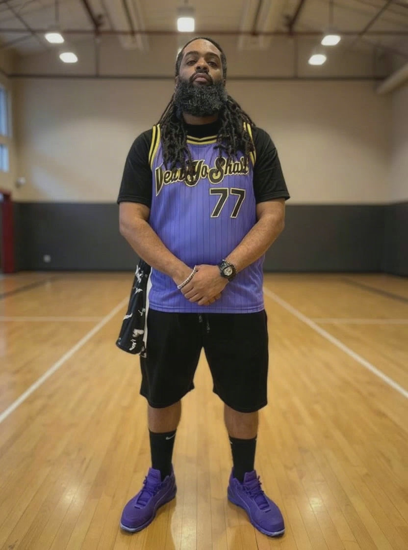 Basketball Jersey Purple Gold Black